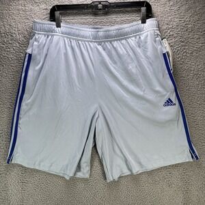 Adidas Shorts Mens XL Blue Aeroready Soccer Football Athletic Striped NWT